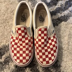 Perfectly loved 3.5 kids Vans Red and White Checkers!